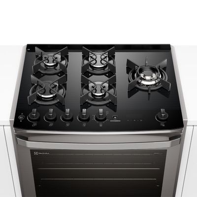 Fogão de Embutir 5 bocas Electrolux Cinza Experience Mesa Vidro, Grill e PerfectCook360 (FE5EG) 220V