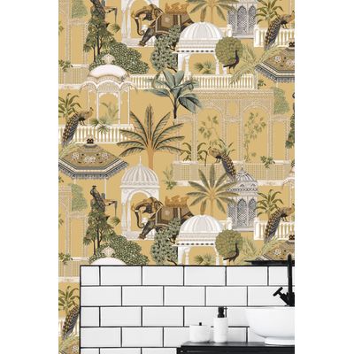 Papel de Parede Botany House Santuário Amarelo 15538