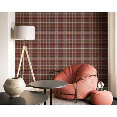 Papel de Parede Botany House Xadrez Roxo 15578