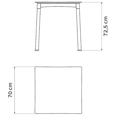 Mesa Tramontina Diana Summa Plástico Amarela Pés Alumínio 70cm Quadrada Área de Lazer Quintal