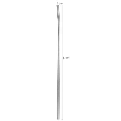 Kit 10 Canudos Inox Curvados 5mm com Escova