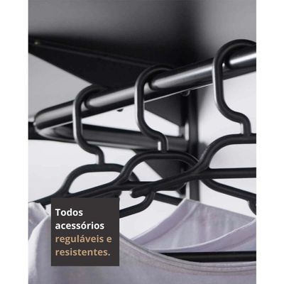 Closet Aberto Modulado para Casal 225cm Eternity 34 Preto