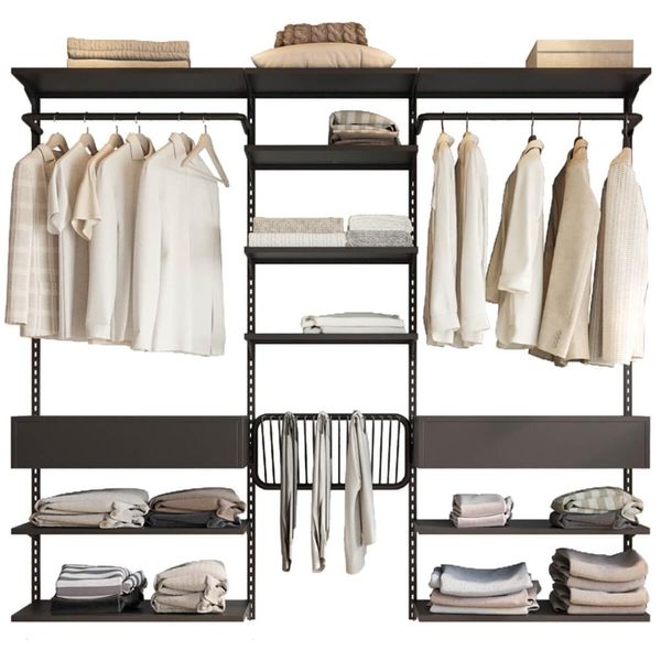 Closet Aberto Modulado para Casal 225cm Eternity 34 Preto