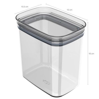 Pote Hermético Retangular 1,5L Porta Mantimentos