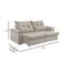 Sofá 3 Lugares Retrátil 230cm Pillow Top Reclinável Creme