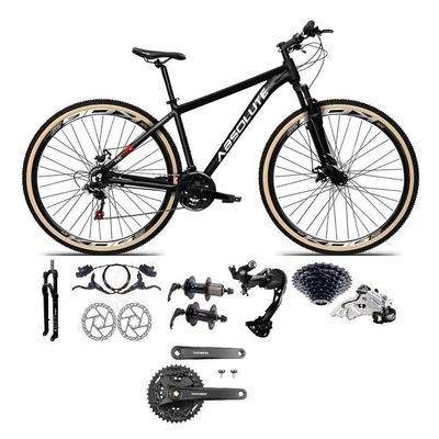 Bicicleta Aro 29 Absolute Nero 5 Câmbios Shimano Alívio-altus 27v Freio Hidráulico Garfo C-trava preto Tam: 15