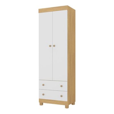 Guarda-roupa Infantil 62cm 2 Portas E 2 Gavetas Allegra Multimóveis Mp4441 Madeirado/branco Madeirado/branco
