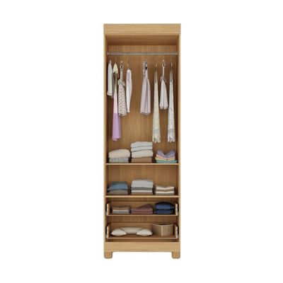 Guarda-roupa Infantil 62cm 2 Portas E 2 Gavetas Allegra Multimóveis Mp4441 Madeirado/branco Madeirado/branco