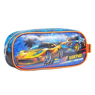 Kit Mochila Rodinhas Sport Racers Carros Lancheira Estojo Infantil Escolar Xeryus