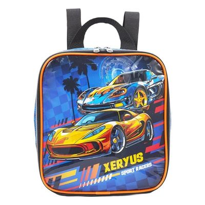 Kit Mochila Rodinhas Sport Racers Carros Lancheira Estojo Infantil Escolar Xeryus