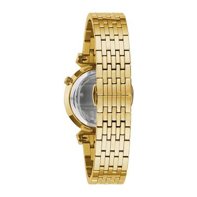 Relógio Bulova Feminino Ref:97p149 Slim Dourado Diamante