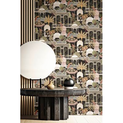 Papel de Parede Botany House Santuário Preto 15539