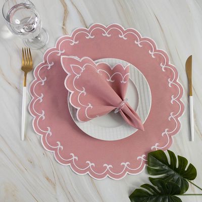 Jogo De Guardanapos Sousplat Americano 12 Peças Bordado Decorativo - Sparta Rose