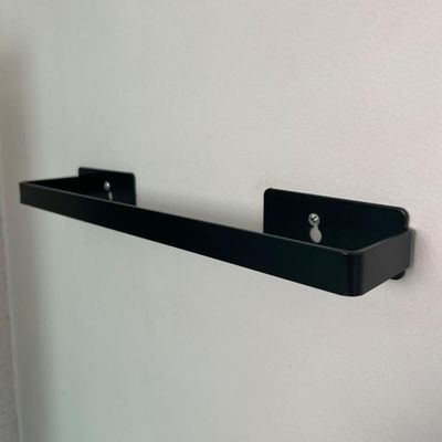 Porta Toalha de Rosto 35cm Preto Fosco Retangular Toalheiro de Parede Banheiro Moderno