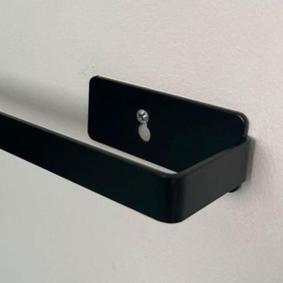 Porta Toalha de Rosto 35cm Preto Fosco Retangular Toalheiro de Parede Banheiro Moderno