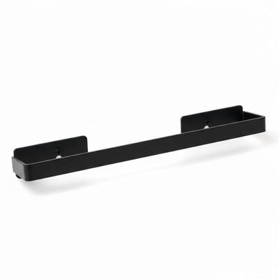 Porta Toalha de Rosto 35cm Preto Fosco Retangular Toalheiro de Parede Banheiro Moderno