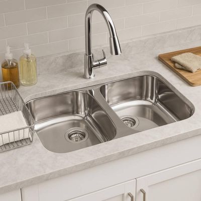 Cuba Dupla 26L Embutir Sobrepor Tramontina Isis 78x40cm Inox Escovado Cozinha Bancada