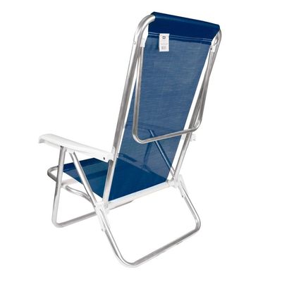 Kit 02 Cadeira Praia Reclinável 8 Posições Mor Azul Marinho