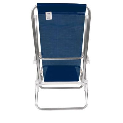 Kit 02 Cadeira Praia Reclinável 8 Posições Mor Azul Marinho