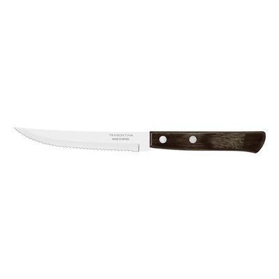 Kit 3 Facas De Churrasco Tramontina Polywood Inox Cabo Castanho