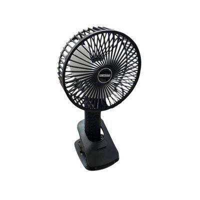 Mini Ventilador de Mesa 5w Preto Recarregável 03 Velocidades