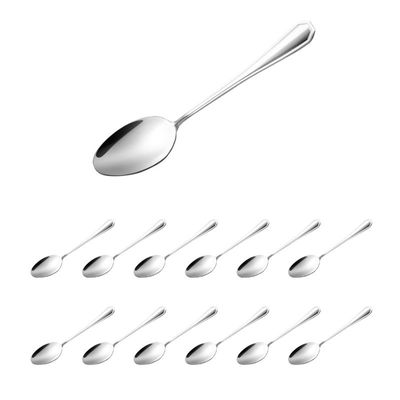 Jogo com 12 Colher de Sobremesa Aço Inox Acabamento Polido