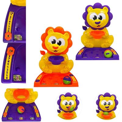Cesta de Basquete de Brinquedo Leão com Marcador de Pontos
