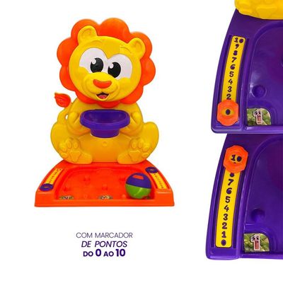 Cesta de Basquete de Brinquedo Leão com Marcador de Pontos