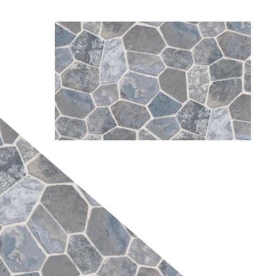 Kit 03 Papel de Parede Adesivado 45cmx05Mt PVC Pedras Cinzas
