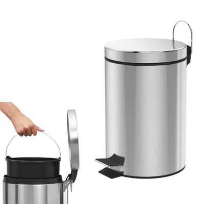 Lixeira Aço Inox Redonda Multiuso 03 Litros Cesto Removível