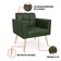 Poltrona Sala Decorativa Elisa Pé Palito Natural Sintético PU Verde D03 - D'Rossi
