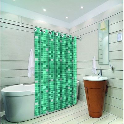 Cortina p/ Box PVC para Banheiro com Ilhós Pastilha Verde
