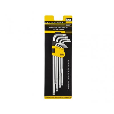 Chave Torx Extra Longa 9Pcs 9Ro Blister