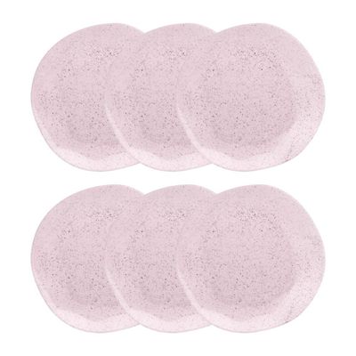 Conjunto 6 Pratos Fundo 22,5 cm Ryo Pink Sand Porcelana Oxford