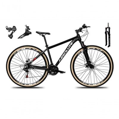 Bicicleta Aro 29 Absolute Nero 5 Câmbios Shimano 24v Alumínio Garfo Com Trava Mountain Bike preto Tam: 17