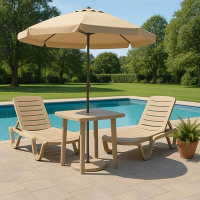 Mesa Plástica Quadrada Desmontável Areia Tramontina Sancho Jardim Quiosque Área Gourmet
