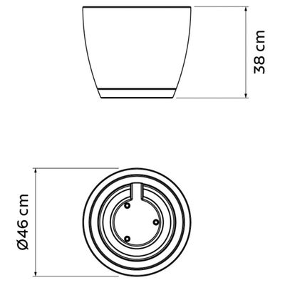 Kit 4 Vasos para Plantas Tramontina Asteca Plástico Granito Cinza Folhagens Flores Jardim Casa