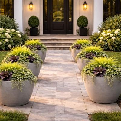 Kit 4 Vasos para Plantas Tramontina Asteca Plástico Granito Cinza Folhagens Flores Jardim Casa