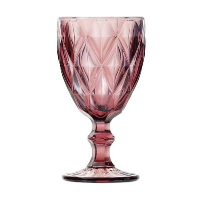 Conjunto De Taças De Vidro Para água 6 Peças 325 Ml Diamonds Rosa Lyor