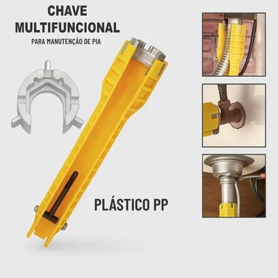 Chave Hidráulica Amarela 5 Peças Multiuso Torneira Porcas