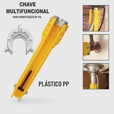 Chave Hidráulica Amarela 5 Peças Multiuso Torneira Porcas