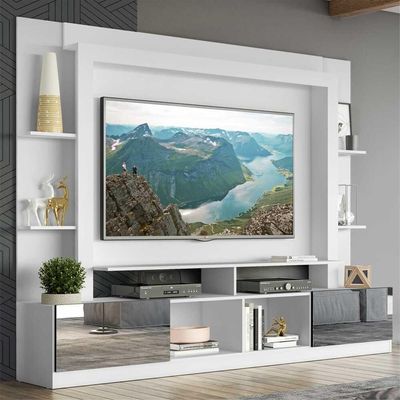 Estante Com Suporte Tv 65" C/ Espelho Multimóveis V3382