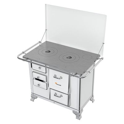 Fogão a Lenha N1 com Gabinete Petrycoski com Tampa SD Branco