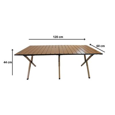 Mesa Dobrável Bege 120cm Camping Piquenique Sítio Casa Campo