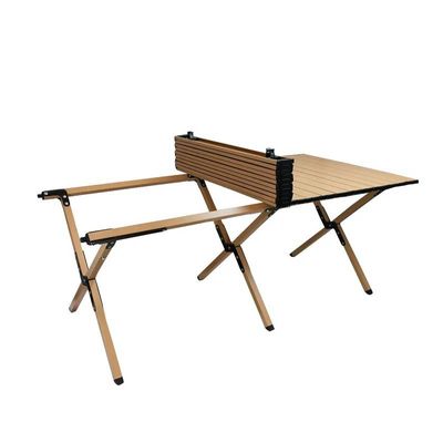 Mesa Dobrável Bege 120cm Camping Piquenique Sítio Casa Campo