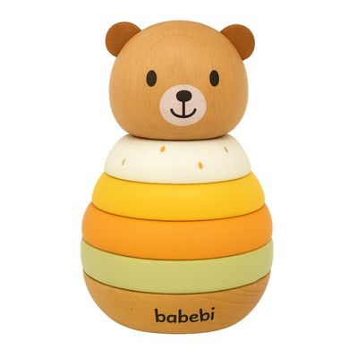 Brinquedo Meu Ursinho De Empilhar Em Madeira Babebi - 3001