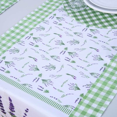 Caminho de Mesa Tropical Estampado 2 Peças 1,25m x 43cm Microfibra - Lavanda