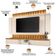 Painel Para TV 70 Pol Ripado com Bancada Suspensa Luzzi B01 Off White Cinamomo - Lyam Decor