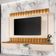 Painel Para TV 70 Pol Ripado com Bancada Suspensa Luzzi B01 Off White Cinamomo - Lyam Decor
