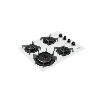 Cooktop 4 Bocas Mesa de Vidro e Tripla Chama Itaplus Branco / Bivolt